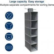Organizer Armadio in Tessuto 2PZ Portatutto Organizzatore Pensile 5 Scomparti