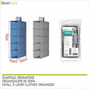 Organizer Armadio in Tessuto 2PZ Portatutto Organizzatore Pensile 5 Scomparti