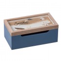 Scatola porta bustine the infusi in legno tema marino cofanetto 26x14x11 cm