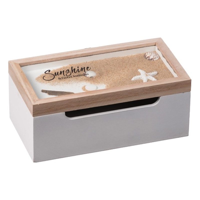 Hongu Scatola porta bustine the infusi in legno tema marino cofanet...