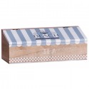 Scatola porta bustine the infusi in legno tema marino cofanetto 30x12,5x12 cm