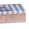 Scatola porta bustine the infusi in legno tema marino cofanetto 30x12,5x12 cm