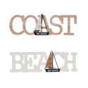 Scritta Beach o Coast in legno casa mare arredo marinaro decorazione 45x13 cm