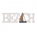 Scritta Beach o Coast in legno casa mare arredo marinaro decorazione 45x13 cm