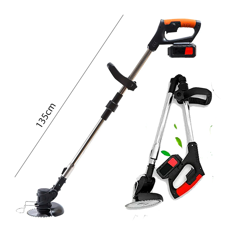 Decespugliatore Elettrico Senza Fili Con Batteria 24V, Lame Intercambiabili E Asta Telescopica
