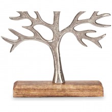 Complemento d'arredo soprammobile albero della vita Metallo base in legno casa