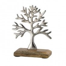 Complemento d'arredo soprammobile albero della vita Metallo base in legno casa