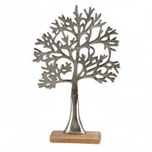 Complemento d'arredo soprammobile albero della vita Metallo base in legno casa