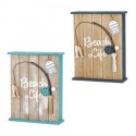 Cassetta portachiavi shabby da parete in legno porta chiavi 6 posti con chiusura