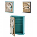 Cassetta portachiavi shabby da parete in legno porta chiavi 6 posti con chiusura