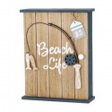Cassetta portachiavi shabby da parete in legno porta chiavi 6 posti con chiusura
