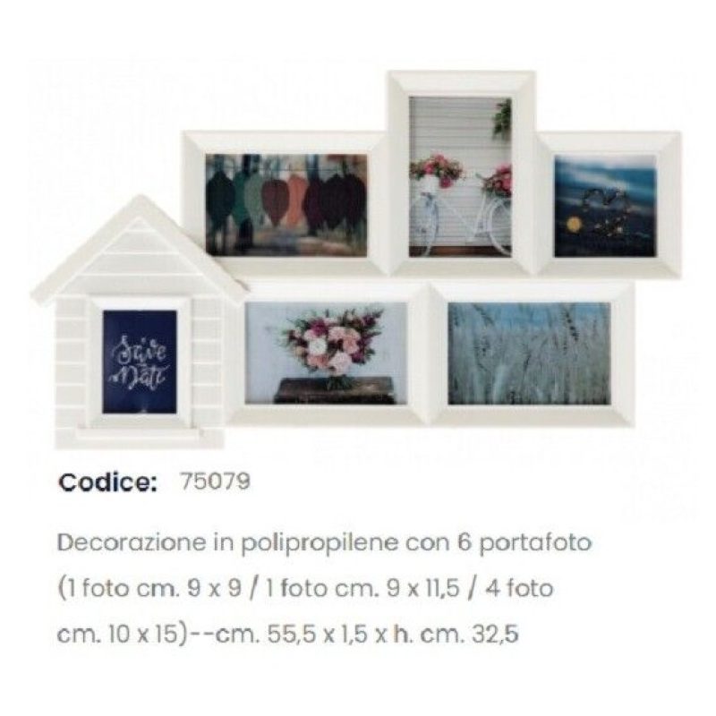 AD Trend Porta foto Cornice Multiplo 6 Posti family shabby chic Par...