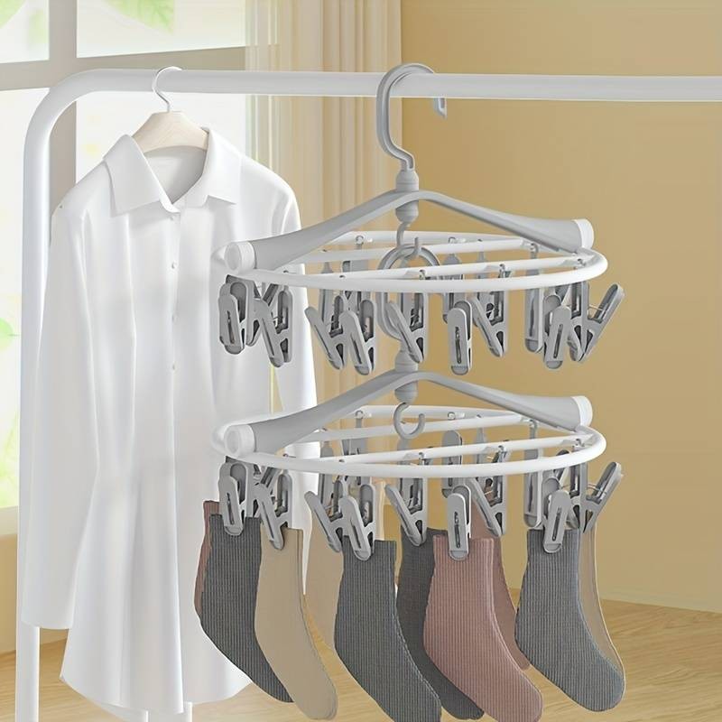 Stendino a Girella, Stendino per Calzini con 20 Mollette per Intimo, Calzini, Lingerie, Molletta pieghevole a Polipo per Cravatte, Cappelli, Sciarpe | Leroy Merlin