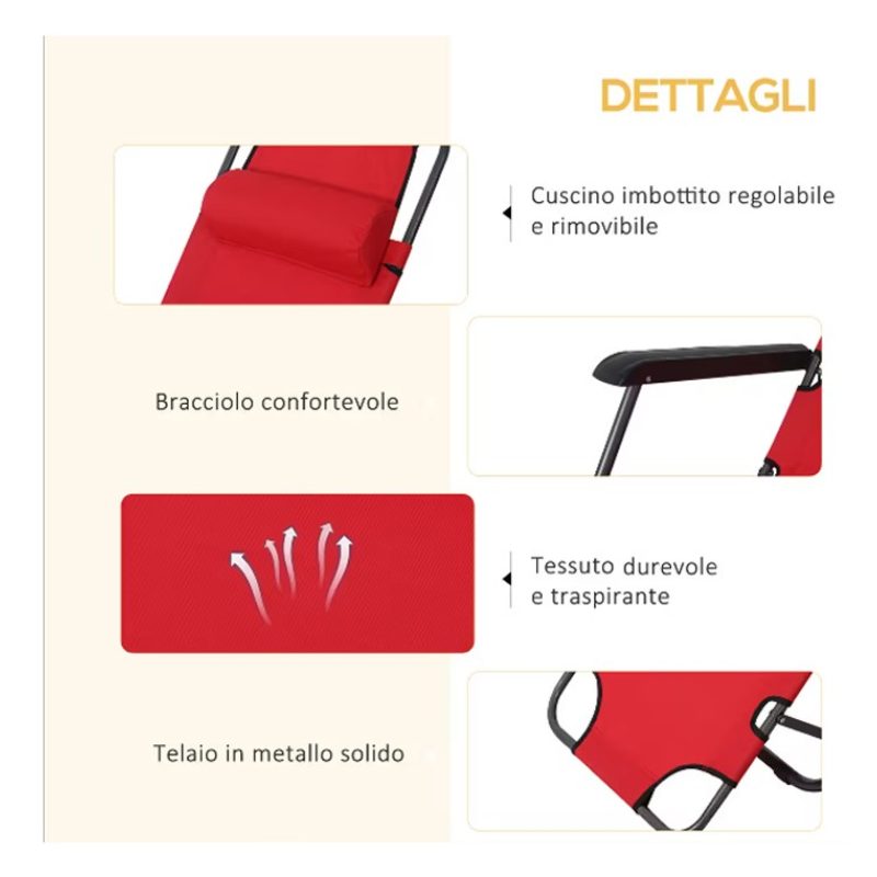 Hongu Sedia sdraio per spiaggia giardino mare pieghevole lettino pr...
