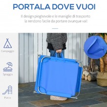 Lettino spiaggia mare brandina pieghevole prendisole regolabile 188x55x24 cm