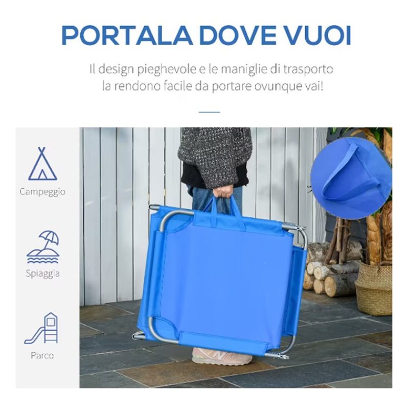 Hongu Lettino spiaggia mare brandina pieghevole prendisole regolabi...