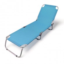 Lettino spiaggia mare brandina pieghevole prendisole regolabile 188x55x24 cm