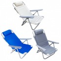 Sedia sdraio per spiaggia giardino pieghevole multiposizione reclinabile cuscino