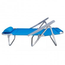 Sedia sdraio per spiaggia giardino pieghevole multiposizione reclinabile cuscino