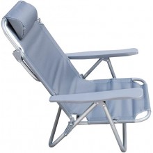 Sedia sdraio per spiaggia giardino pieghevole multiposizione reclinabile cuscino