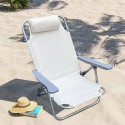 Sedia sdraio per spiaggia giardino pieghevole multiposizione reclinabile cuscino