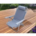 Sedia sdraio per spiaggia giardino pieghevole multiposizione reclinabile cuscino