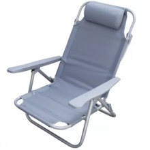 Sedia sdraio per spiaggia giardino pieghevole multiposizione reclinabile cuscino