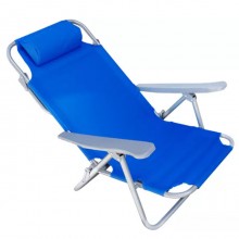 Sedia sdraio per spiaggia giardino pieghevole multiposizione reclinabile cuscino