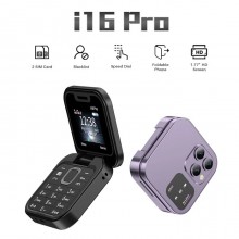 Mini telefono cellulare flip i16PRO Tastiera GSM 1.77" DUAL SIM Pieghevole 2G