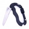 Moschettone sport multifunzione sega coltello lama acciaio inox cacciavite