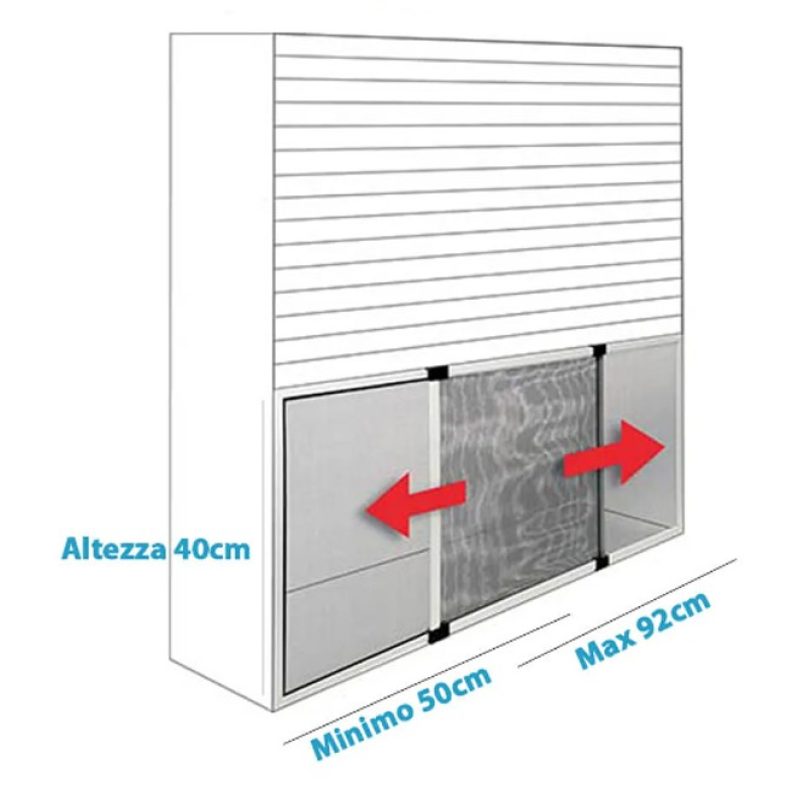 Zanzariera estensibile pannello telaio in alluminio 40x50-92 cm ins...