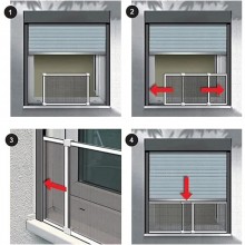 Zanzariera estensibile pannello telaio in alluminio 40x50-92 cm insetti finestre