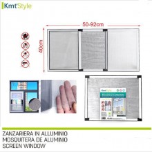 Zanzariera estensibile pannello telaio in alluminio 40x50-92 cm insetti finestre