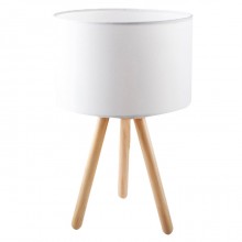 Lampada da Tavolo lume Comodino tre piedi in Legno Abatjour paralume E27