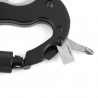 Moschettone sport multifunzione sega coltello lama acciaio inox cacciavite