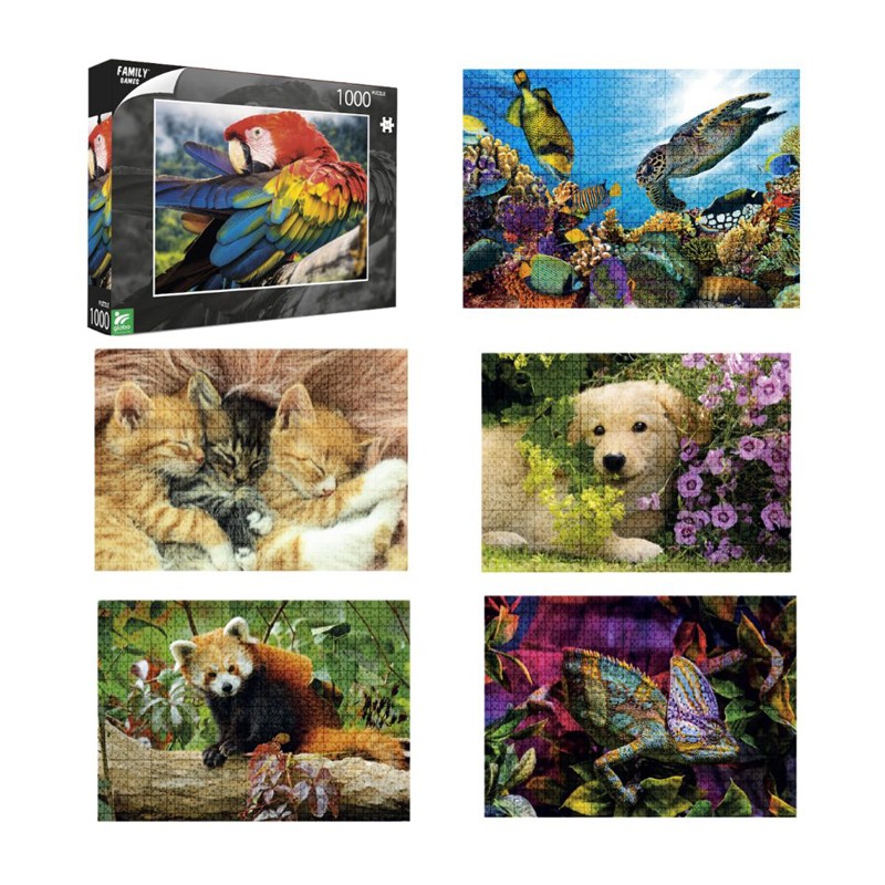 Puzzle 1000 Pezzi animali cuccioli 68x48 cm Alta Qualità assortiti idea regalo