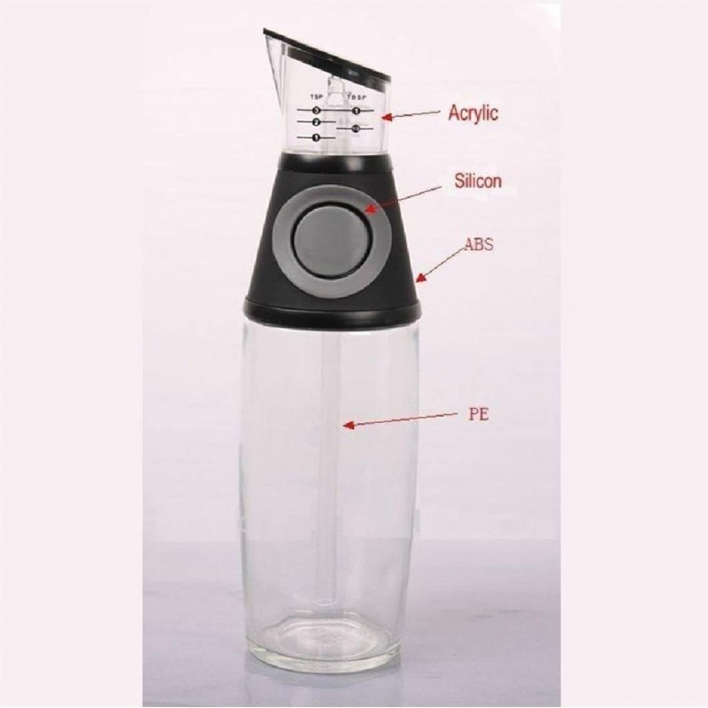 Dispenser dosatore olio aceto pressione oliera 500 ml tappo salvagoccia insalata