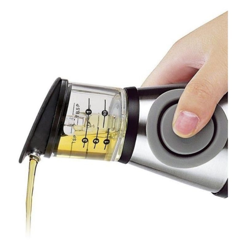 Dispenser dosatore olio aceto pressione oliera 500 ml tappo salvagoccia insalata