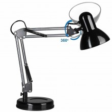 Lampada Tavolo Scrivania Inclinabile Girevole in metallo Luce E27 Moderna 59cm