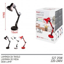 Lampada Tavolo Scrivania Inclinabile Girevole in metallo Luce E27 Moderna 59cm