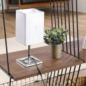 Lampada abatjour da tavolo con paralume tessuto comodino scrivania E27 40W