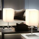 Lampada abatjour da tavolo con paralume tessuto comodino scrivania E27 40W