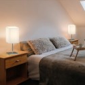 Lampada abatjour da tavolo con paralume tessuto comodino scrivania E27 40W