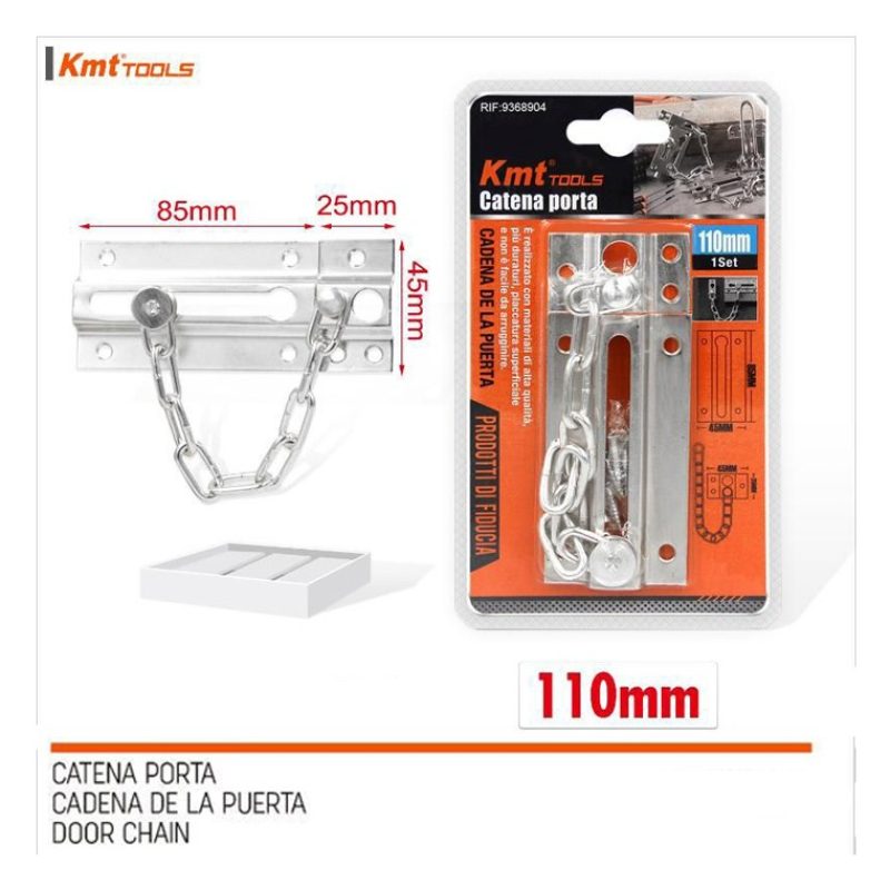 Kmt Tools 2x Catenaccio Di Sicurezza catena per Porta in chiusura c...