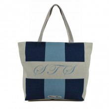 Borsa Da Mare Grande in polycotton a righe Da Spiaggia piscina Con Manici