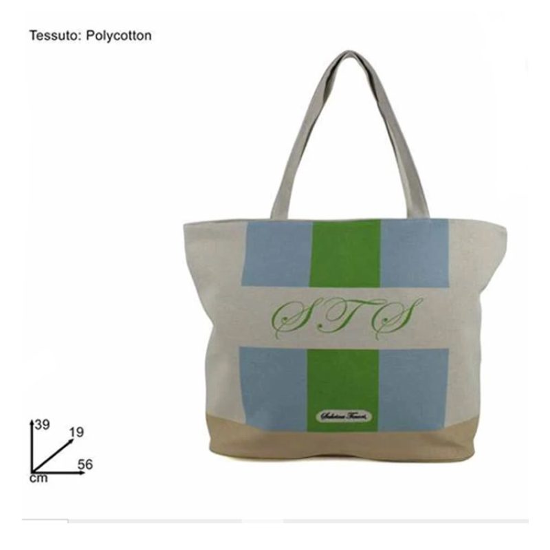 Due Esse Borsa Da Mare Grande in polycotton a righe Da Spiaggia pis...
