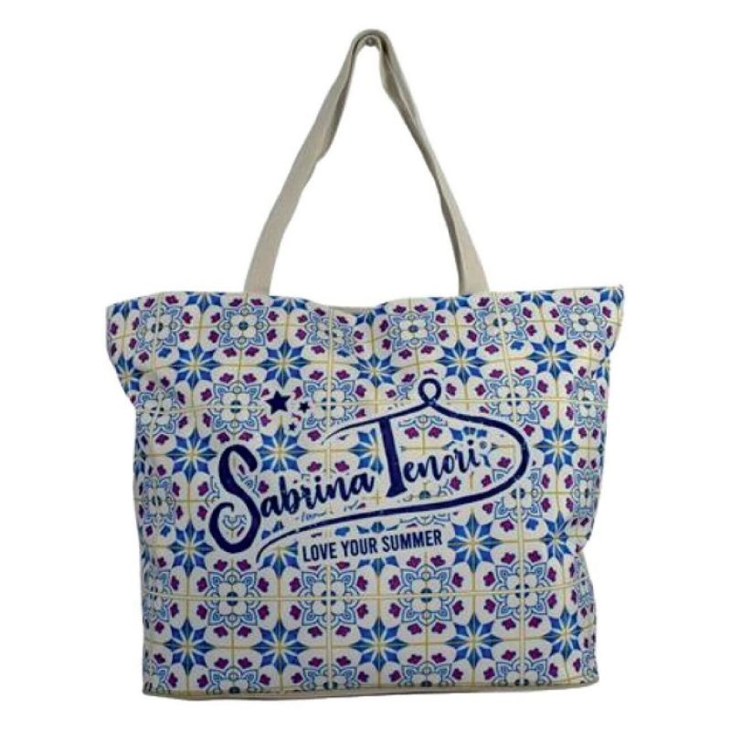 Due Esse Borsa Mare Donna Fantasia Grande con Zip Cerniera Doppio M...
