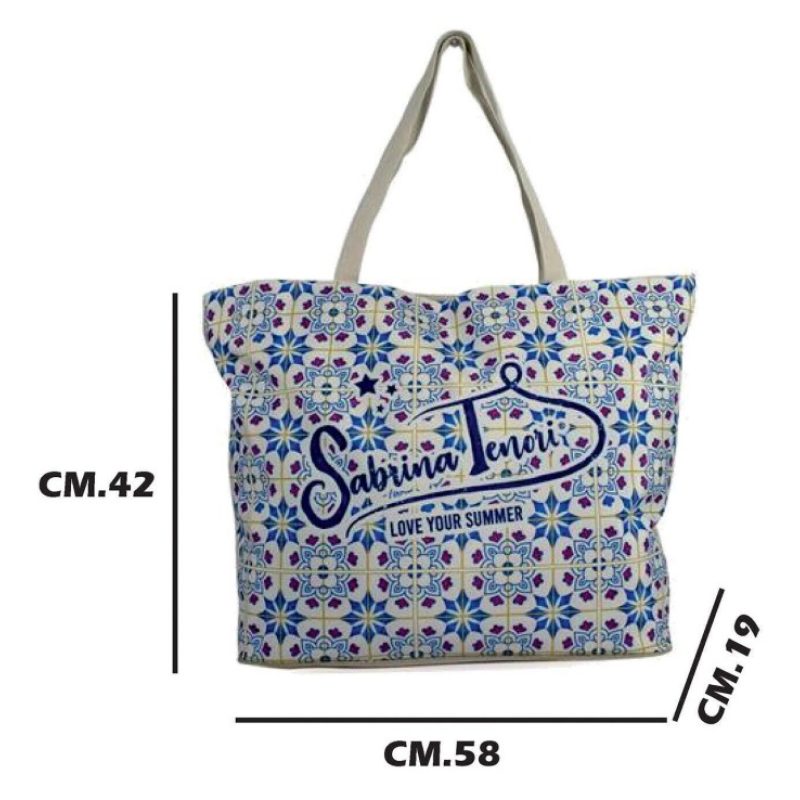 Due Esse Borsa Mare Donna Fantasia Grande con Zip Cerniera Doppio M...