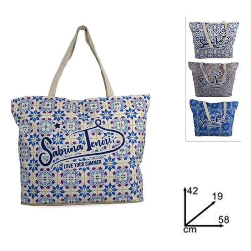 Due Esse Borsa Mare Donna Fantasia Grande con Zip Cerniera Doppio M...