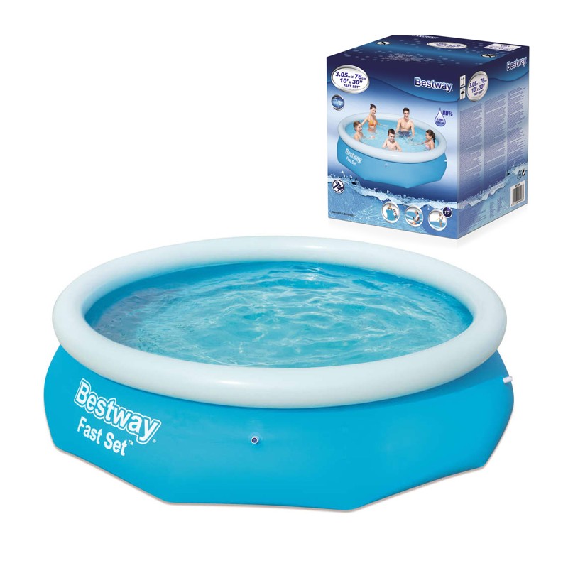 Piscina Fast Set Autoportante Tonda Bambini Giardino Estate 305x76 cm Bestway